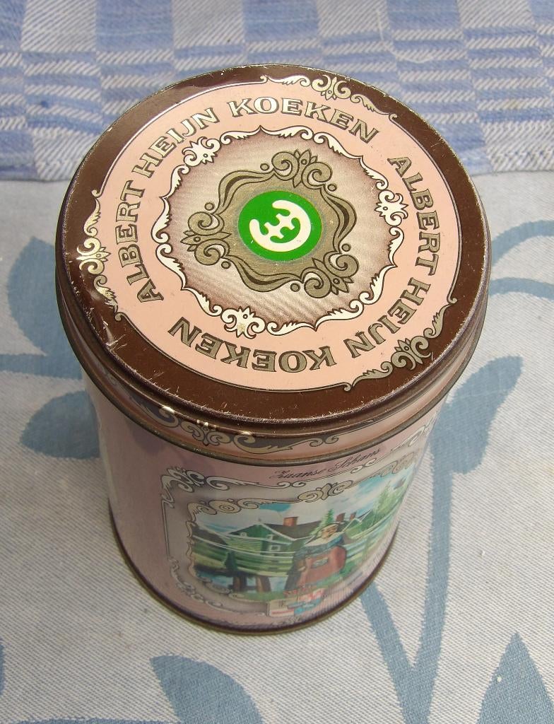 oud blik/ AH voorraadbus/ Zaanse koekenbus, Verzamelen, Blikken, Ophalen of Verzenden, Gebruikt, Koek(jes), Overige merken