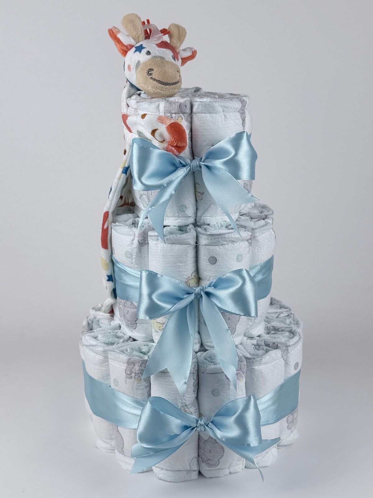 Luiertaart happy horse tuttle giraffe gilles blauw, Ophalen of Verzenden, Nieuw, Kraamcadeau