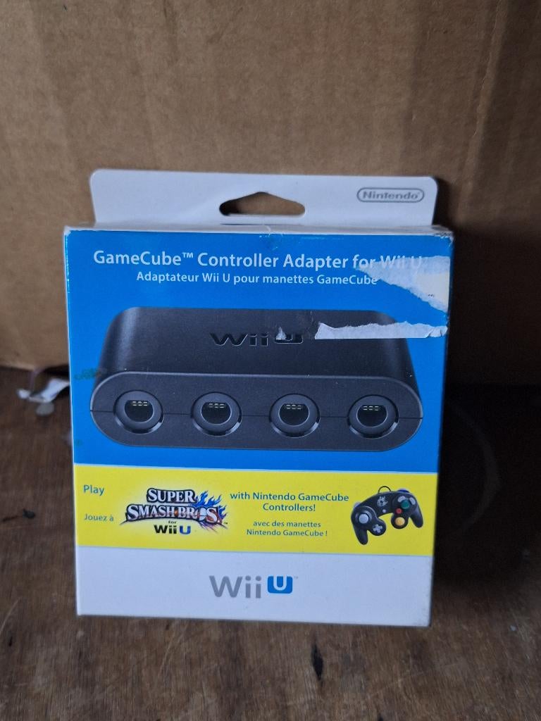 Nintendo Official Wii U GameCube Controller Adapter in doos, Ophalen of Verzenden, Zo goed als nieuw, Wii, Wii-mote of Nunchuck