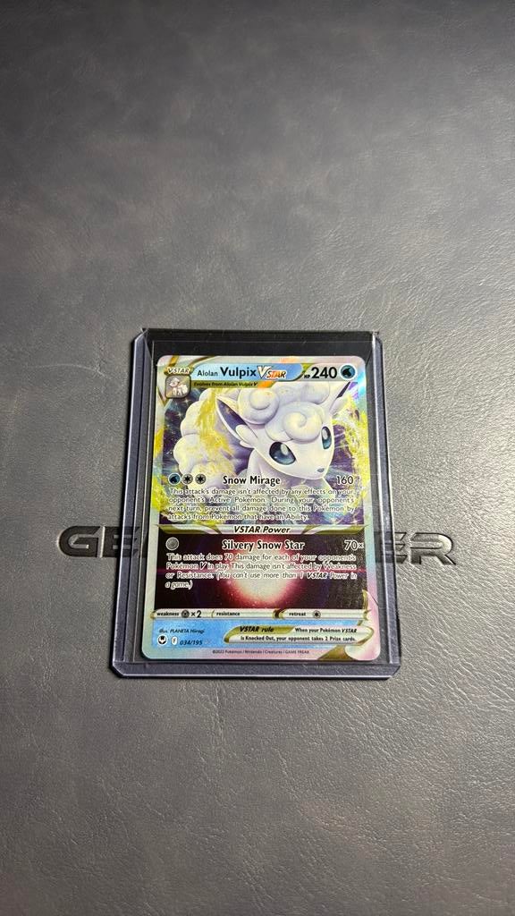 Alolan Vulpix VSTAR 034/195 NM/M, Ophalen of Verzenden, Zo goed als nieuw, Losse kaart