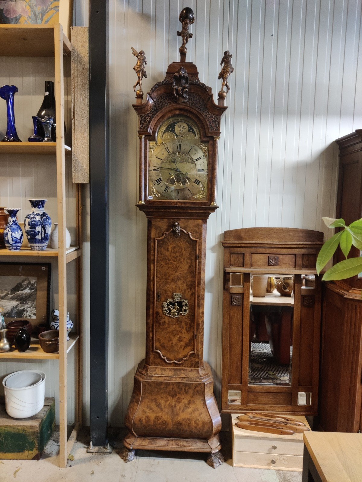 Antiek Amsterdams Staand Horloge Jan Henkels, Antiek en Kunst, Antiek | Klokken, Ophalen