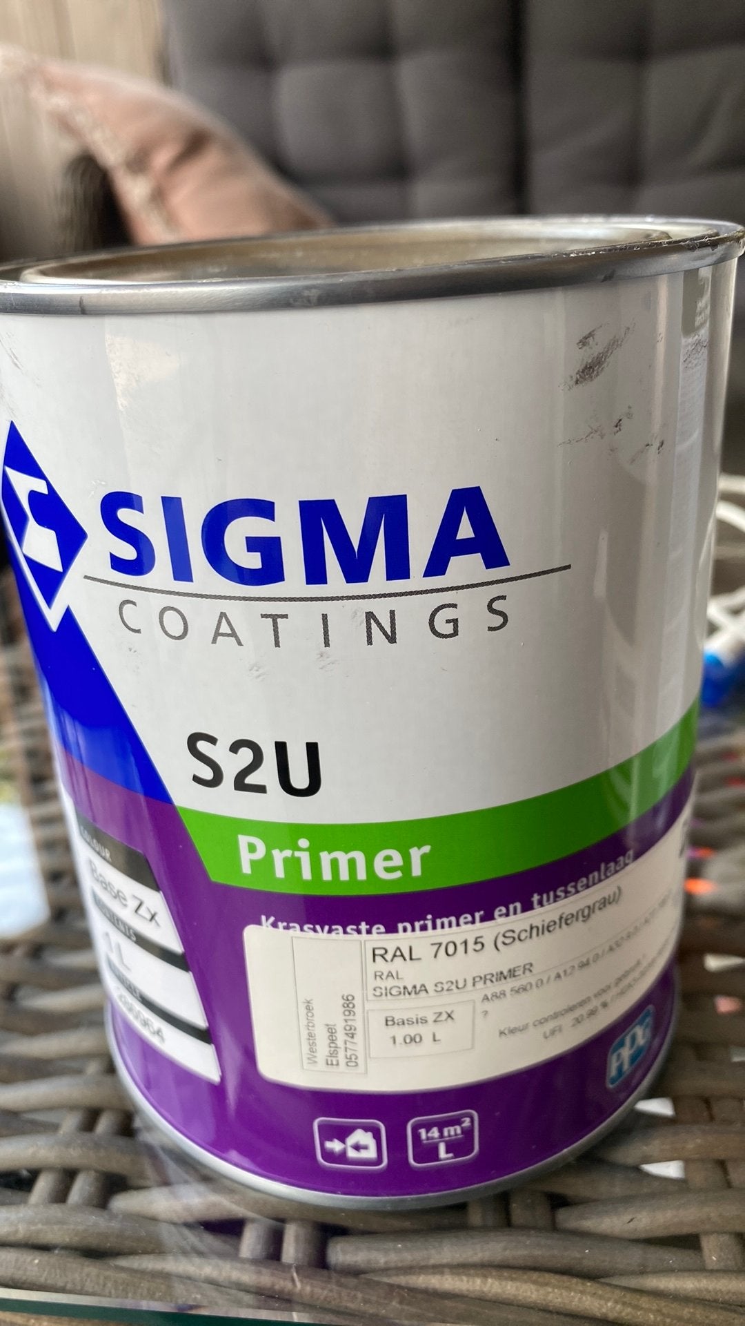 Verf sigma S2U primer+sikkens rubbol sb 7015, Ophalen, Nieuw, Grijs