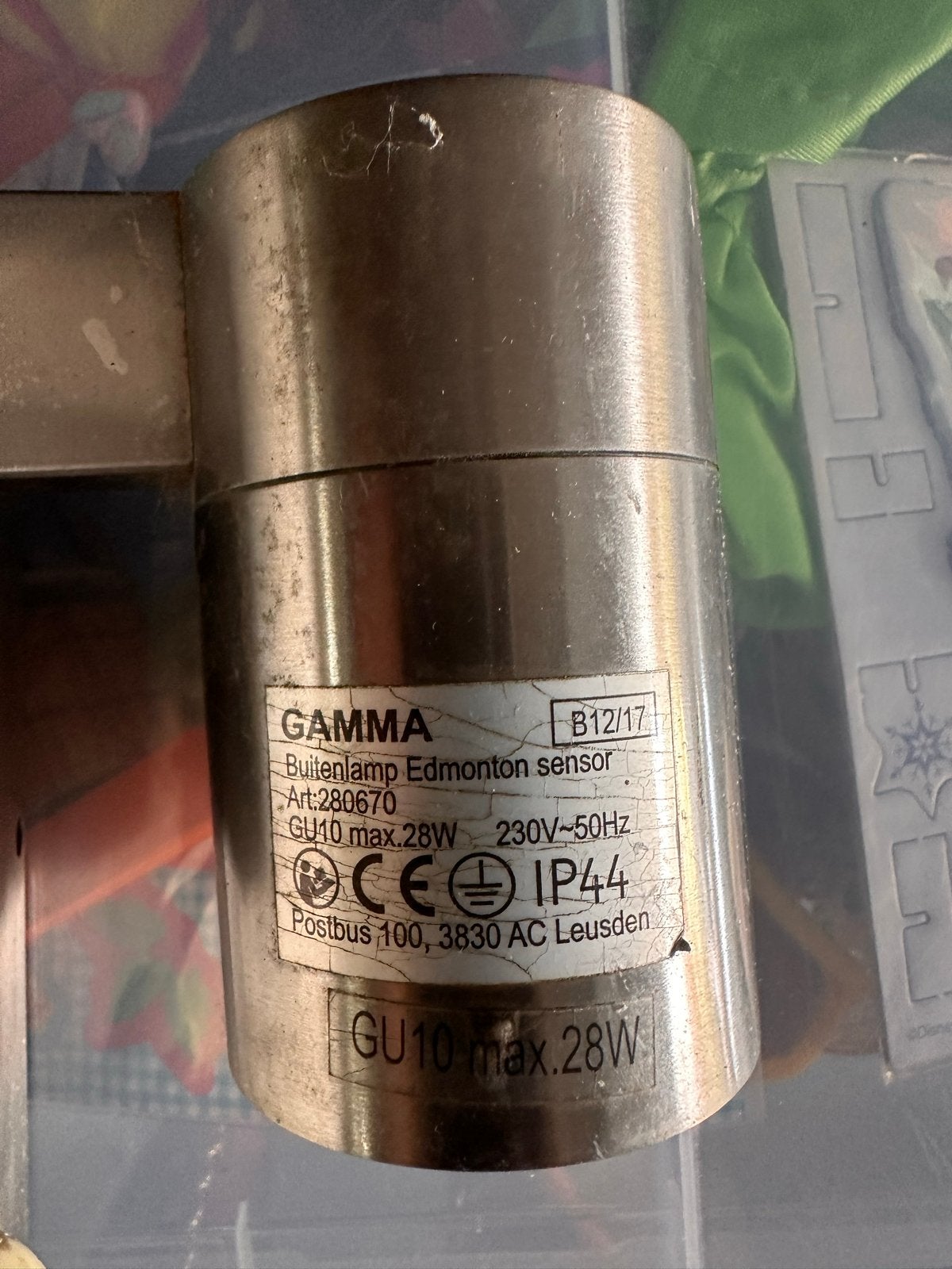 GAMMA Buitenlamp Edmonton met sensor - GU10 max. 28W, Bewegingssensor, Gebruikt, Minder dan 50 watt, Wandlamp