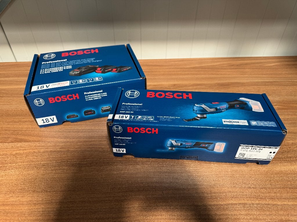 Nieuwe Multitool Bosch Blauw GOP 18v-34 + 4.0Ah + Lader, Ophalen, Nieuw