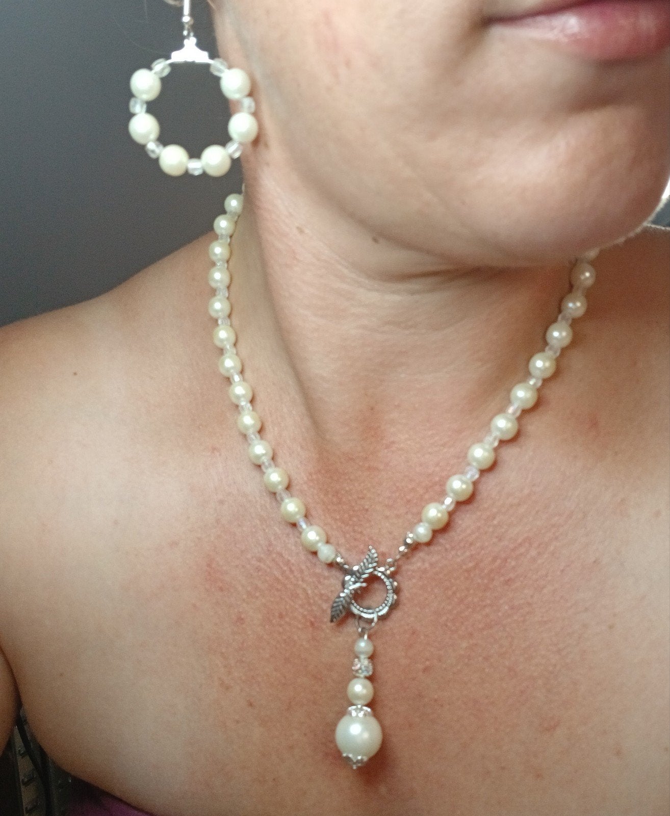 Elegant Parel Sieradenset: Ketting, Armband & Oorbellen, Ophalen of Verzenden, Zo goed als nieuw, Wit, Overige materialen