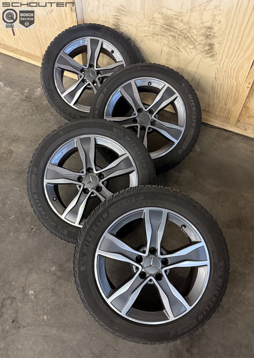 17" Mercedes C-klasse Winterset, Gebruikt, -, -, Banden en Velgen