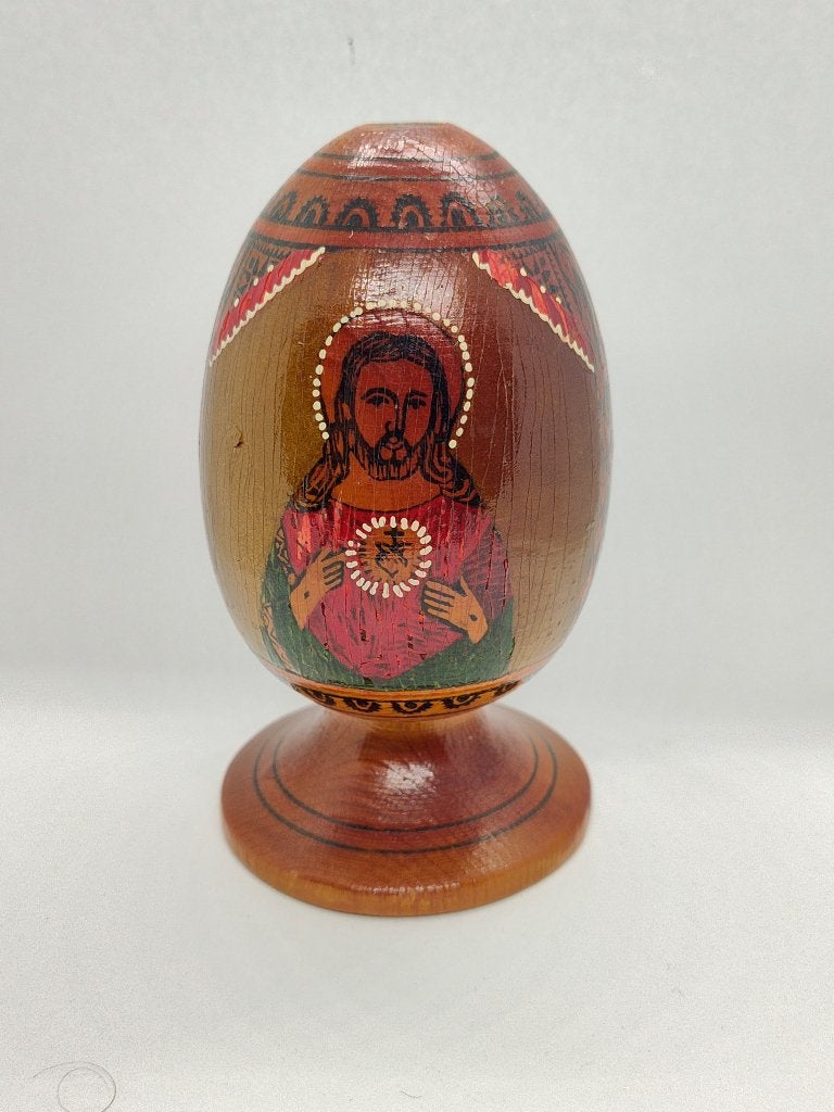 Russisch Icoonei ca. 1960 – Handbeschilderd Hout – 11 cm, Ophalen of Verzenden