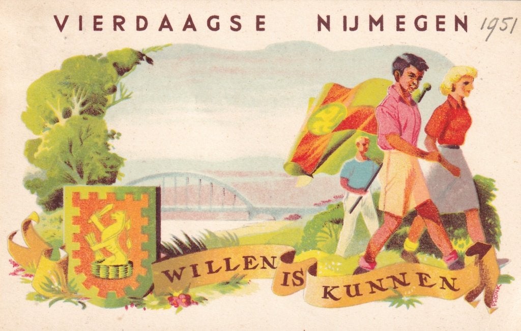 Vierdaagse Nijmegen 1951 - Gelopen Ansichtkaart, Ophalen of Verzenden, 1940 tot 1960, Gelopen, Gelderland