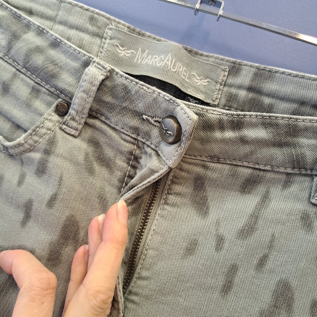 Marc Aurel grijze luipaard print broek stretch mt 40 46131, Maat 38/40 (M), Marc Aurel, ., Zo goed als nieuw