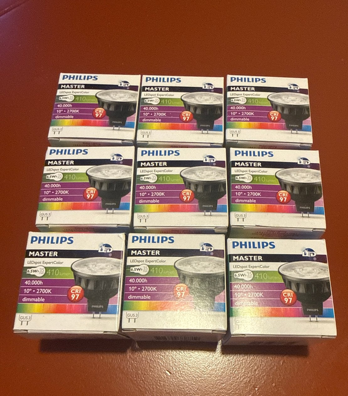9x Philips Master LEDspot ExpertColor 6.5W GU5.3 Dimbare LE, Led-lamp, Dimbaar, Nieuw, GU5.3