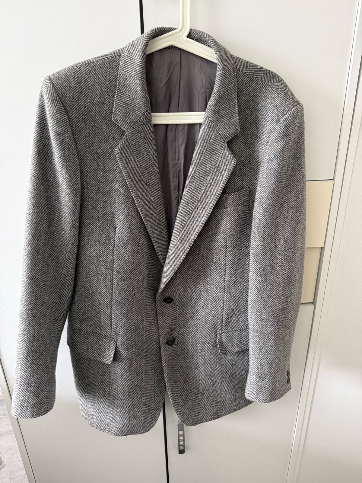 Canda C&A Grijs Herringbone Blazer Maat L, Ophalen of Verzenden, Zo goed als nieuw, Maat 48/50 (M), Grijs