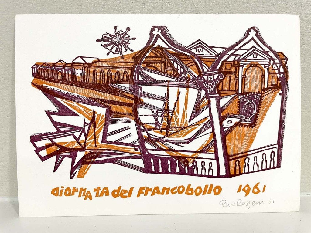 Ru van Rossem originele Lithografie, Abstract, Ophalen of Verzenden, Lithografie, Gesigneerd