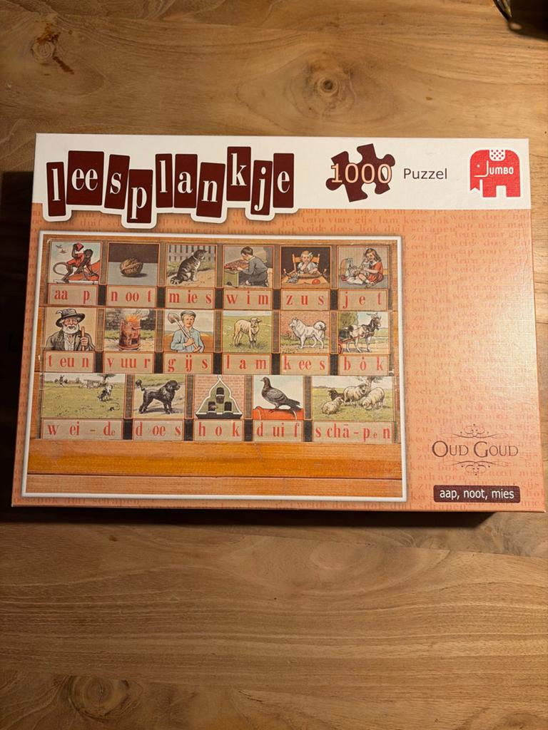 Jumbo Oud Goud Leesplankje Puzzel 1000 stukjes, Ophalen of Verzenden, 500 t/m 1500 stukjes, Nieuw, Legpuzzel