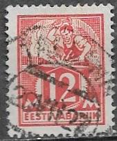 ESTLAND 12 M zegel Smid bij aambeeld 1925, Verzenden, Overige landen, Gestempeld