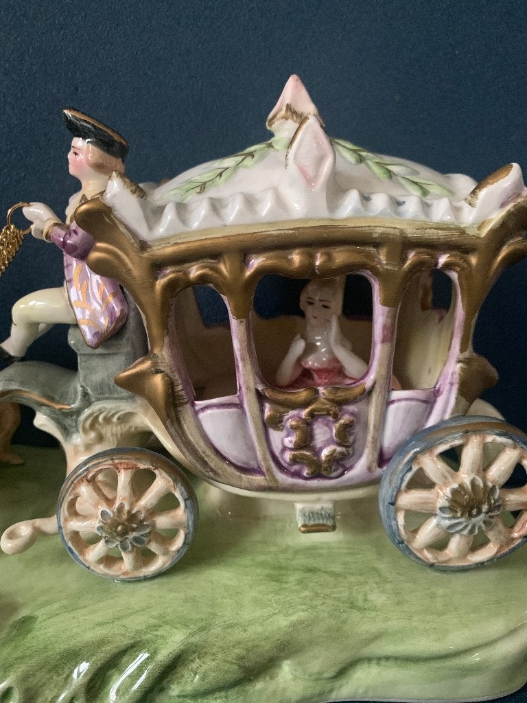 Prachtige brocante porseleinen postkoets Capodimonte, Ophalen of Verzenden