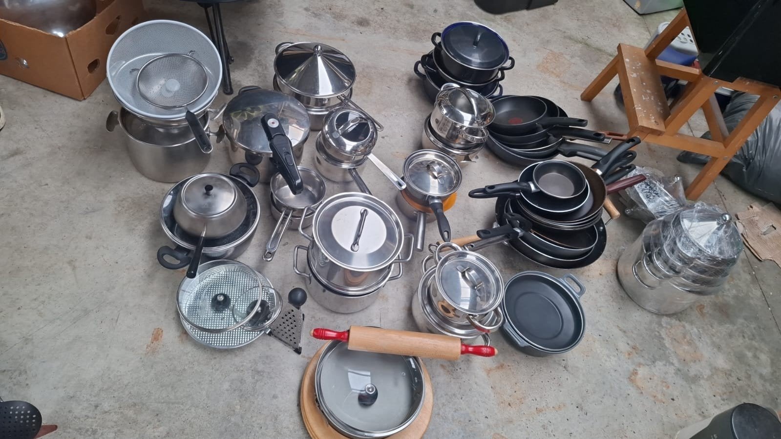 praten en pannen, Huis en Inrichting, Keuken | Potten en Pannen, Ophalen of Verzenden, Rvs, Pannenset