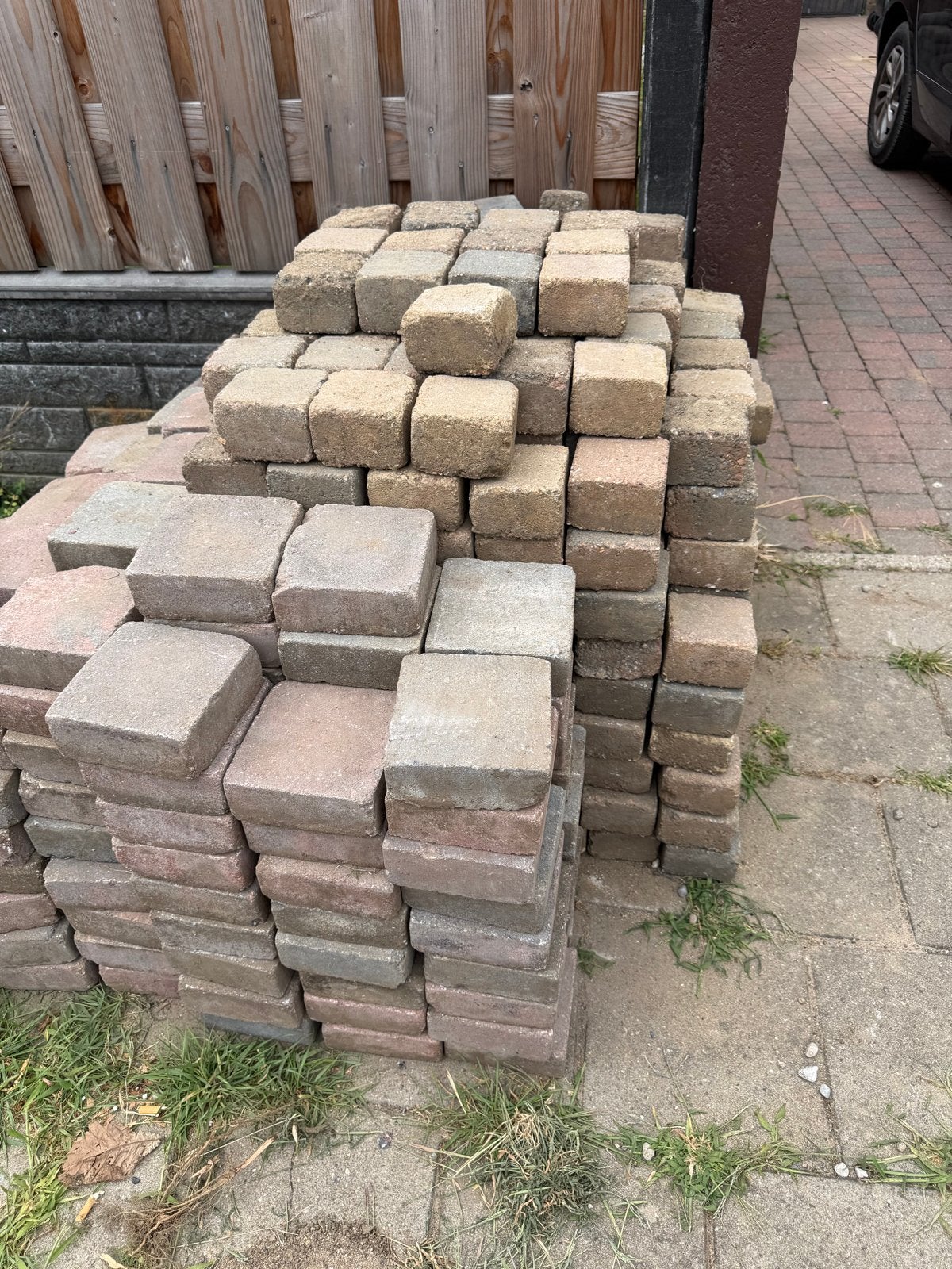 vierkante stenen voor tuin en plantenbak, Ophalen, Gebruikt, Beton, Overige typen