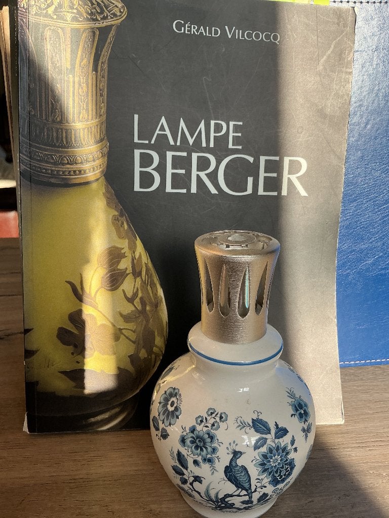 Lampe Berger wit met blauwe vogel, Antiek en Kunst, Ophalen of Verzenden