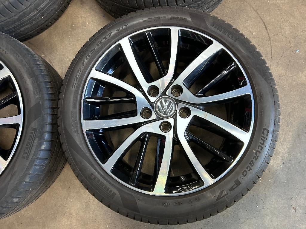 17 inch Volkswagen Golf 7 Blade velgen + zomerbanden, Gebruikt, Banden en Velgen, 17 inch, Ophalen of Verzenden