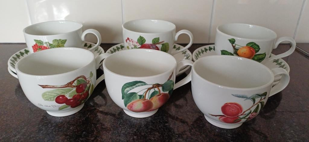 Theekop en schotel Portmeirion Pomona 6 stuks, Huis en Inrichting, Keuken | Servies, Ophalen, Overige stijlen, Kop(pen) en/of Schotel(s)