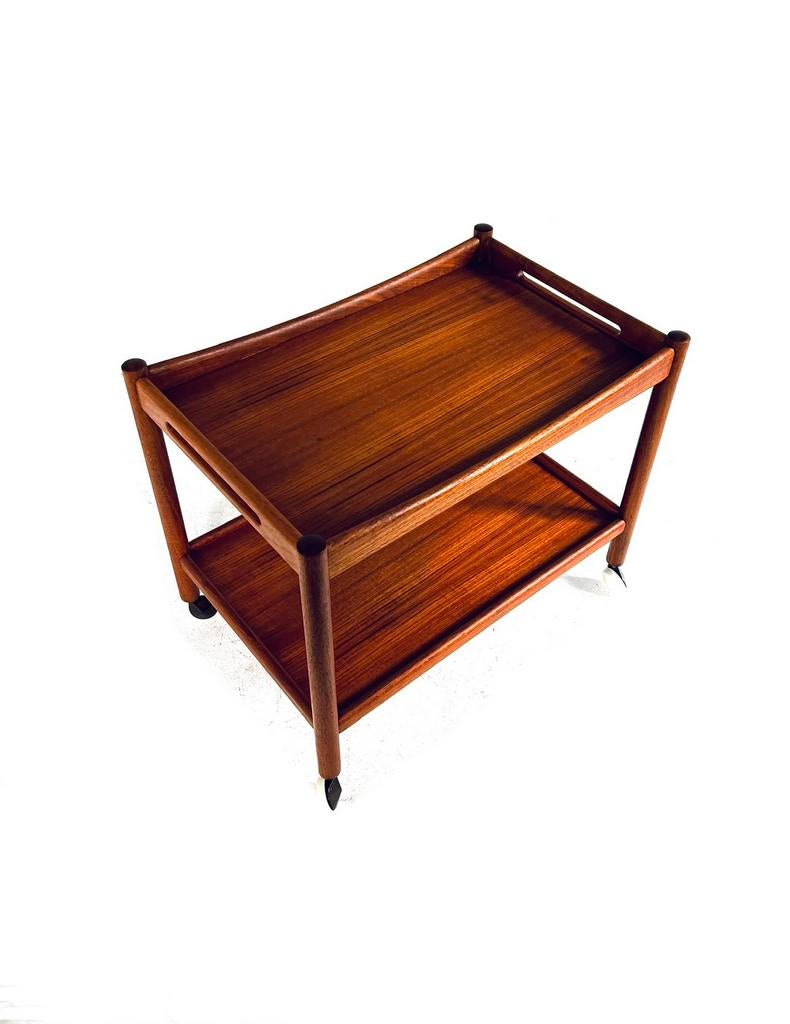 Vintage trolley AT45, Andres Tuck, Hans J. wegner ‘60, Minder dan 50 cm, 50 tot 100 cm, Teakhout, Ophalen of Verzenden