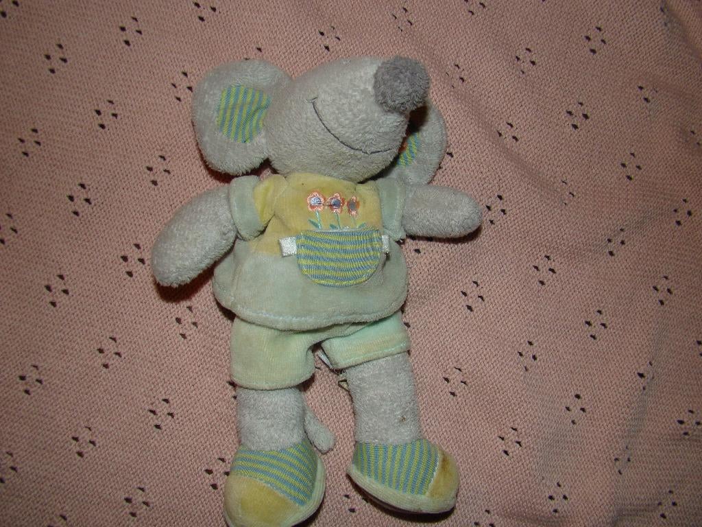 Nicotoy muis grijs met rammel  20 cm groot, Ophalen of Verzenden, Zo goed als nieuw, Overige typen