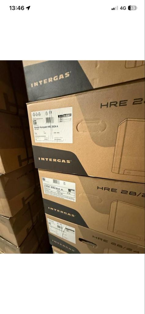 Intergas Kombi Kompakt HRE 28/24 A - Nieuw in doos, Ophalen, Aardgas, Nieuw, Boiler