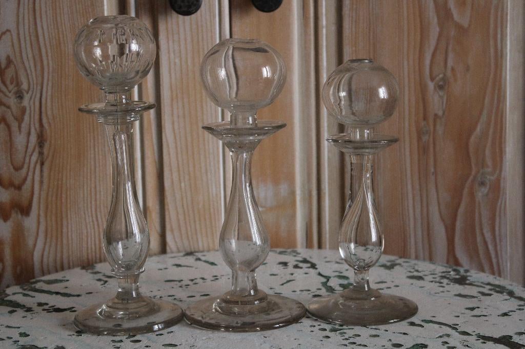 Antiek frans glas olielamp lampe dentelliere 18e eeuw, Antiek en Kunst, Antiek | Glas en Kristal, Ophalen of Verzenden