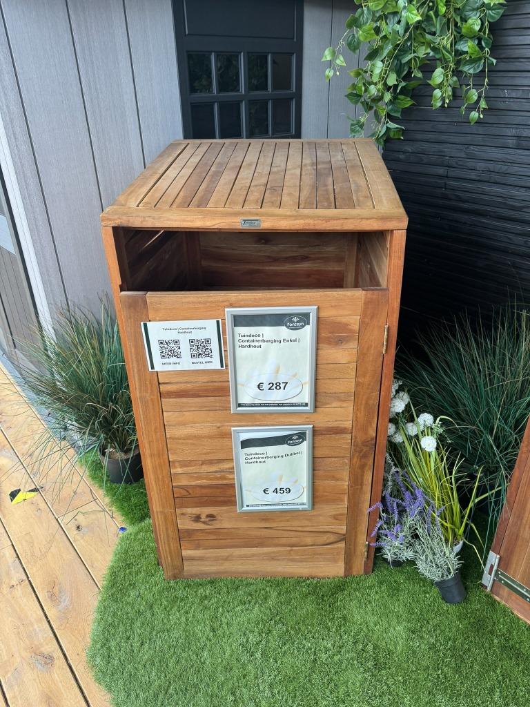 Showmodel Containerberging Tuindeco Enkel Hardhout - OP = OP, Tuin en Terras, Bergingen en Tuinkasten, Zo goed als nieuw, Containerberging