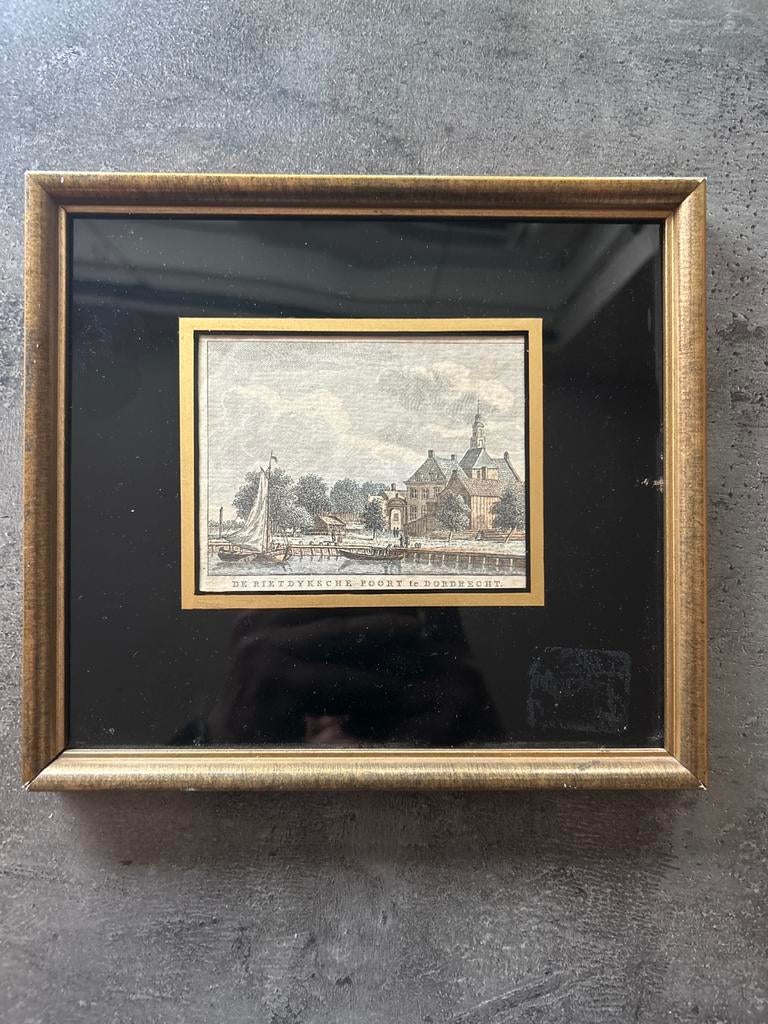 Antieke Dordrecht gravure – Rietdyksche Poort, Ophalen of Verzenden