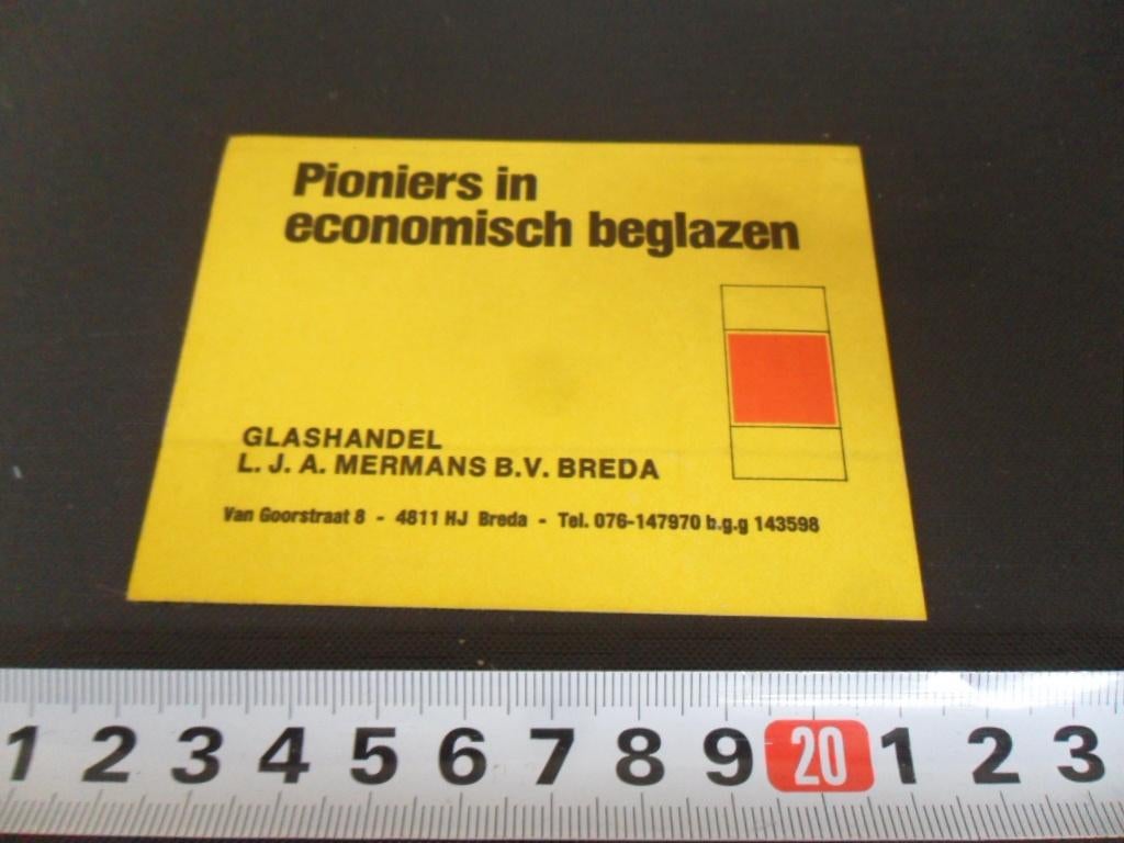 sticker Breda Glashandel L.J.A. Mermans bv, Ophalen, Zo goed als nieuw