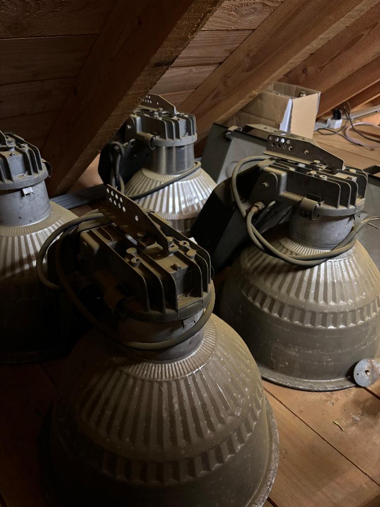 Industrielampen, Huis en Inrichting, Lampen | Hanglampen, Gebruikt, Industrie, Ophalen of Verzenden, Metaal