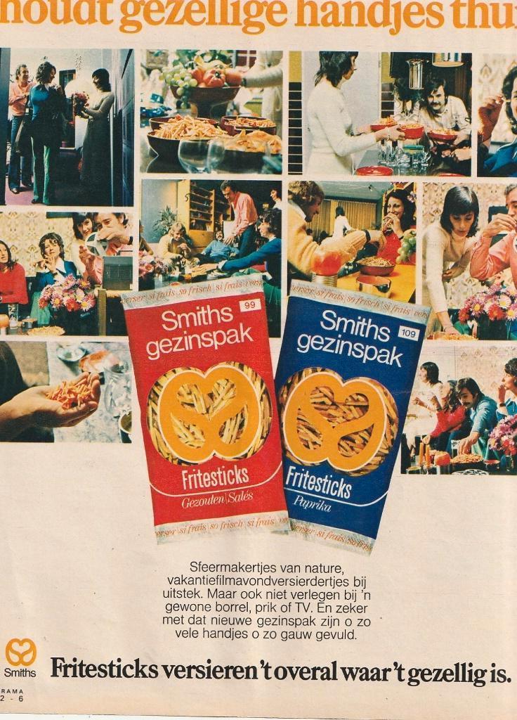 Retro reclame 1972 Smiths chips frietjes gezellige handjes, Verzamelen, Retro, Verzenden, Overige typen