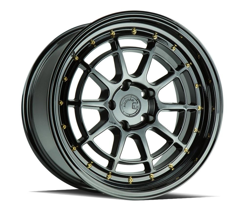 Aodhan AH04 Zwart goud 15 x 8.0J ET20 4x100 4x114.3, Ophalen of Verzenden