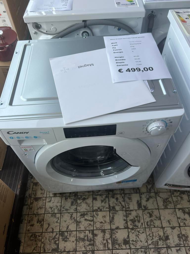 Candy ondebouw wasmachine 8 kg 1400 toeren nieuw, Witgoed en Apparatuur, Wasmachines, 1200 tot 1600 toeren, Minder dan 85 cm, Candy