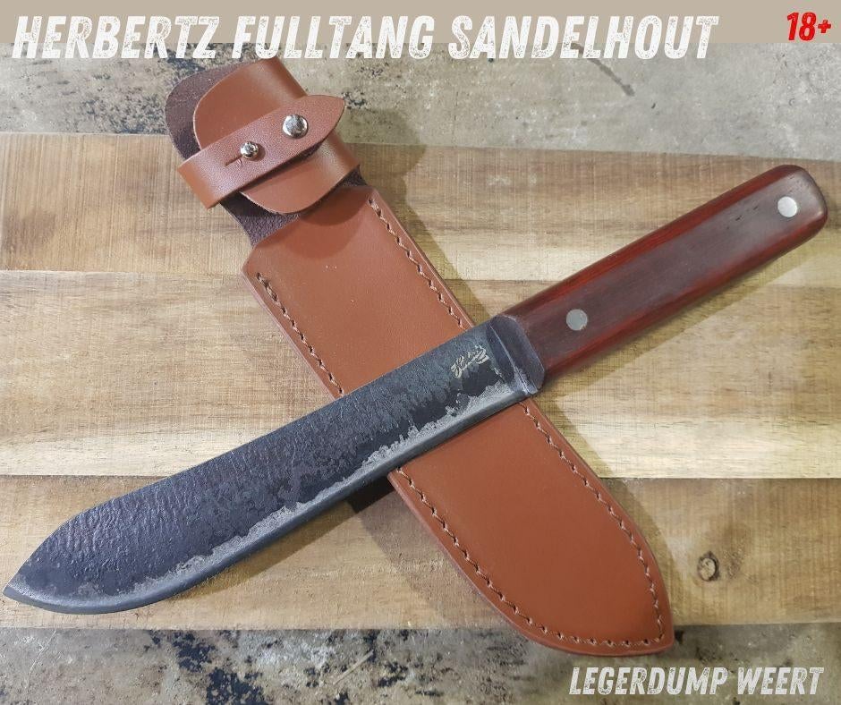 Herbertz Full Tang Sandelhout Mes – 5mm Staal incl foedraal, Ophalen of Verzenden, Nieuw