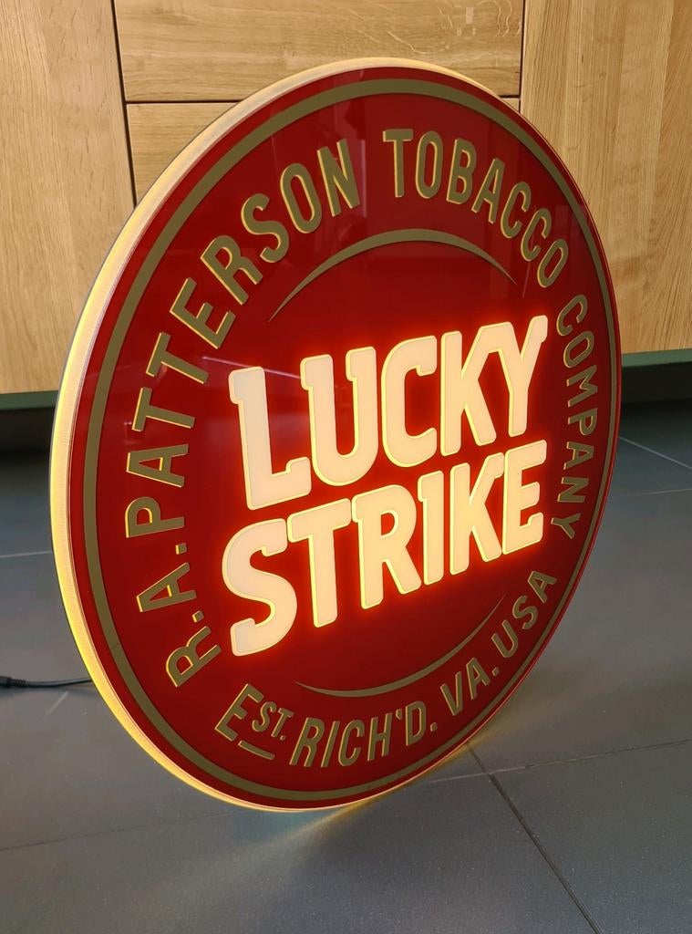 Lucky Strike LED Lichtreclame, Ophalen of Verzenden, Zo goed als nieuw, Lichtbak of (neon) lamp