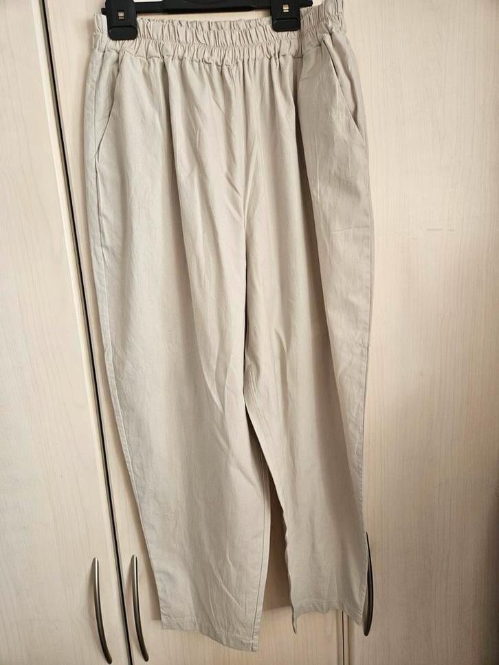 Sun katoenen broek met elastische taille Maat 40, Maat 38/40 (M), Beige, Ophalen of Verzenden, Zo goed als nieuw