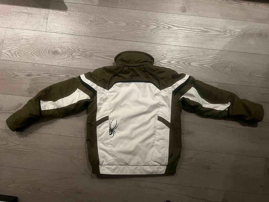 Spyder Ski Jas Groen / wit, Ophalen of Verzenden, Gedragen, Maat 42/44 (L), Jack