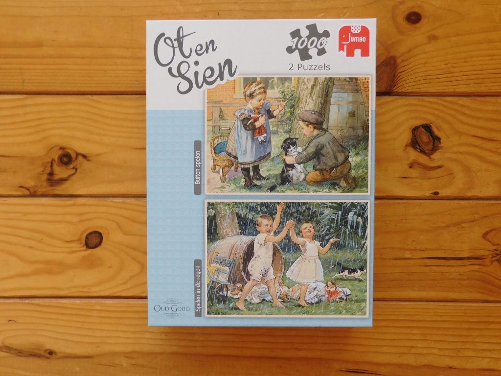 Puzzel 2x 1000 st. Ot en Sien Buitenspelen Jumbo, Ophalen of Verzenden, 500 t/m 1500 stukjes, Zo goed als nieuw, Legpuzzel