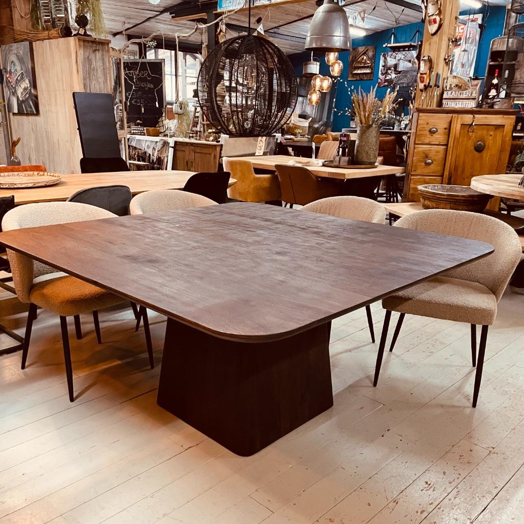 Vierkante tafel aron verjongd mango hout eettafel, Ophalen, Nieuw, Vierkant
