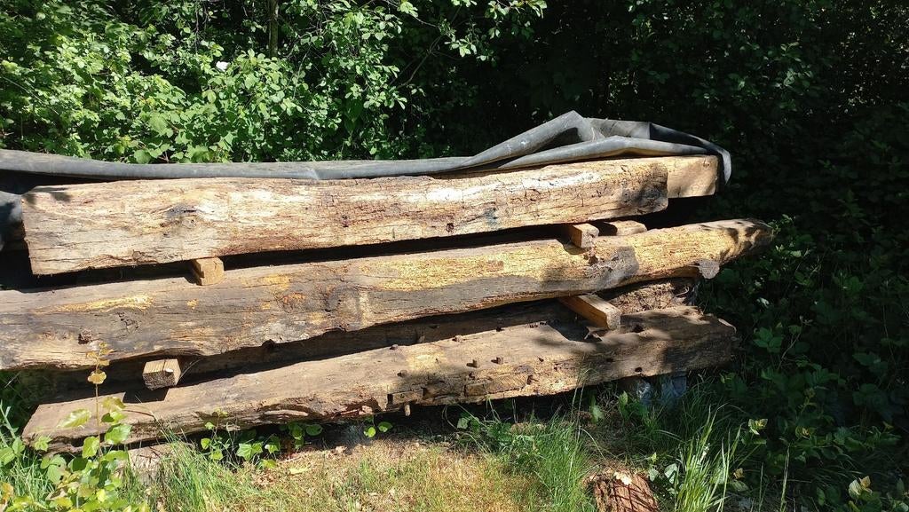 Eiken Gebinten Balken 2-2.50m  en langer, Ophalen, Gebruikt, Eiken, 50 mm of meer