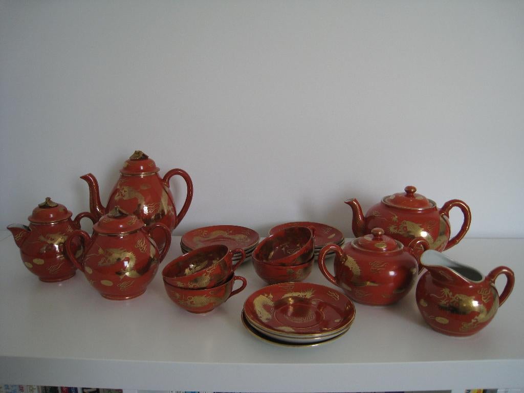 koffie/thee servies Dragon Japans porselein, Huis en Inrichting, Keuken | Servies, Gebruikt, Overige typen, Ophalen of Verzenden