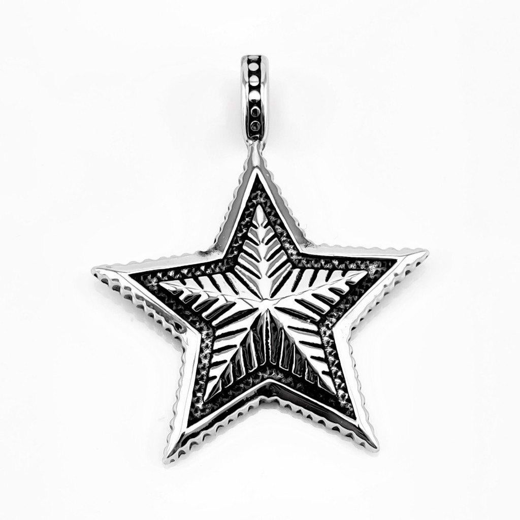 Roestvrij Stalen Pentagram Hanger - RVS - Dames of Heren, Overige materialen, Birgitta-Gracht 33, 6465 EL Kerkrade, Nederland