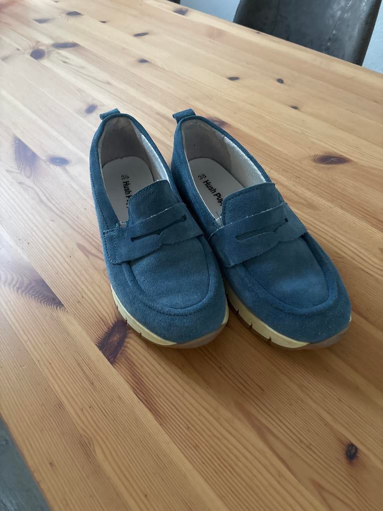Hush Puppies Loafers - Blauw - Maat 38, Ophalen of Verzenden, Zo goed als nieuw, Blauw, Instappers