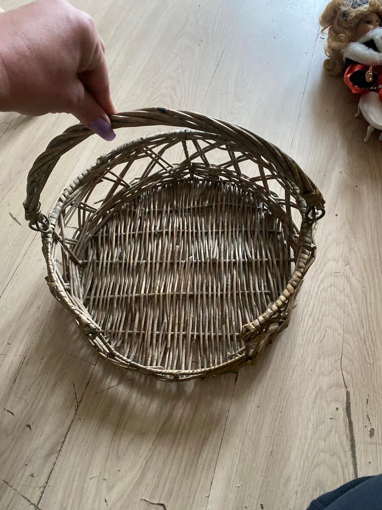 Riviera Maison Borden Mand, Huis en Inrichting, Woonaccessoires | Schalen en Manden, Gebruikt, Mand, Rond, Ophalen of Verzenden