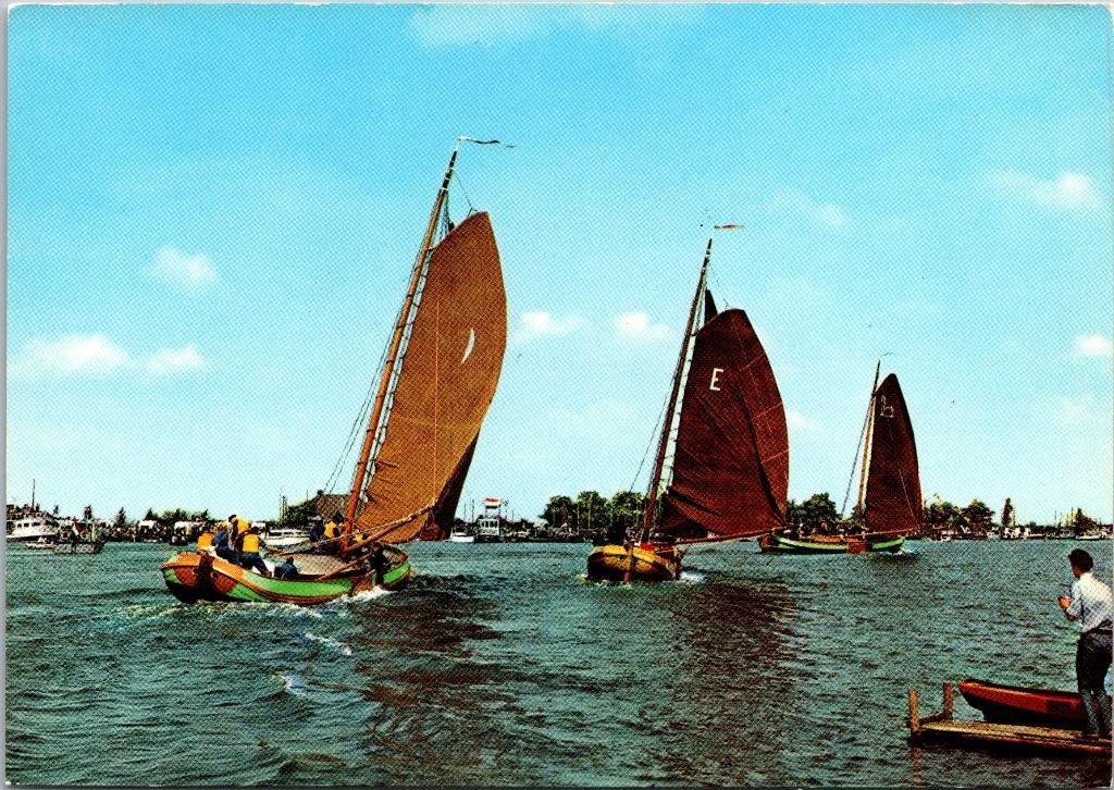 Skûtsjesilen Friesland - 2 ansichtkaarten, Ophalen of Verzenden, 1960 tot 1980, Ongelopen, Friesland