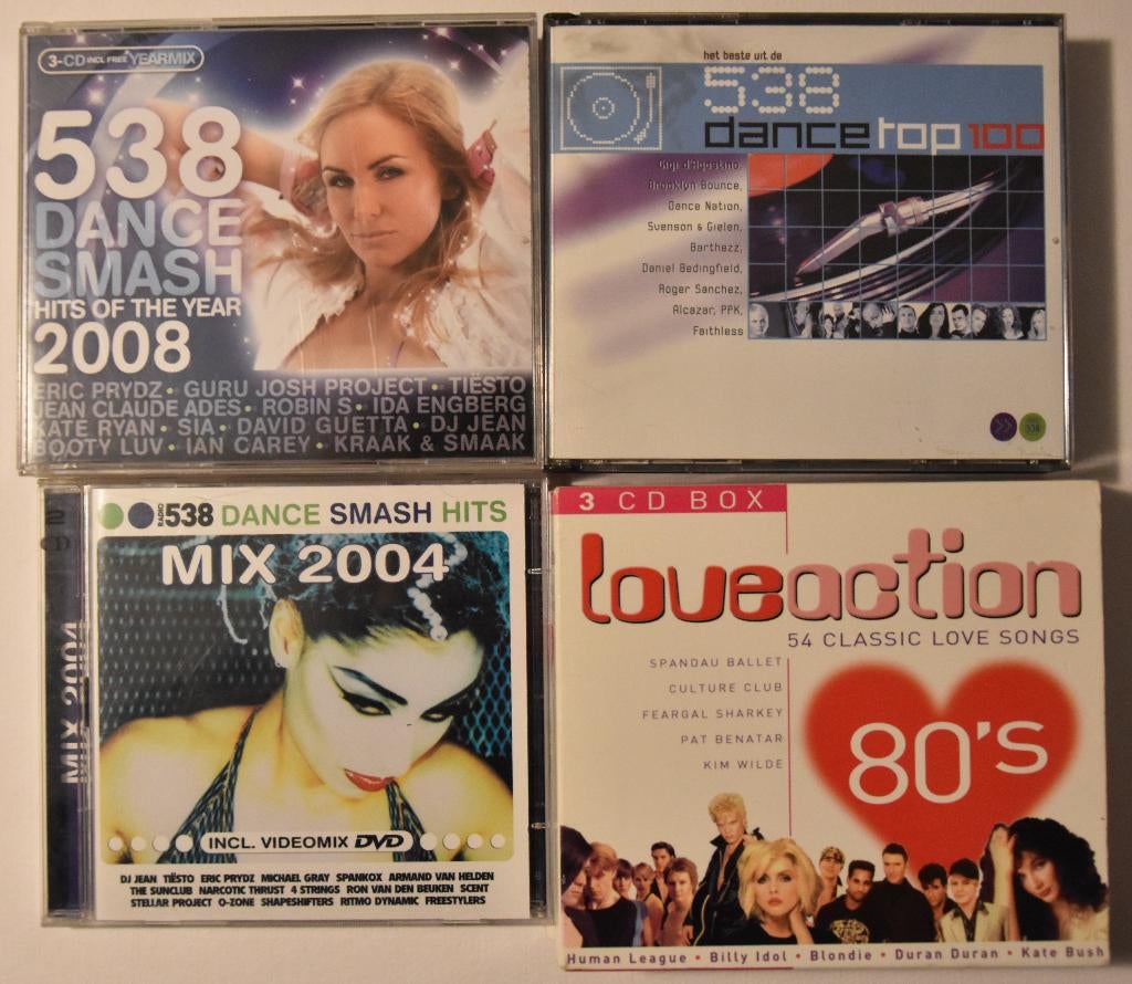 8x CD verzamel hits radio 538 dance top 100 love pop muziek, Ophalen of Verzenden, Zo goed als nieuw, Dance Populair