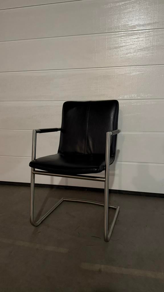 4 echt leren stoelen, Ophalen, Gebruikt