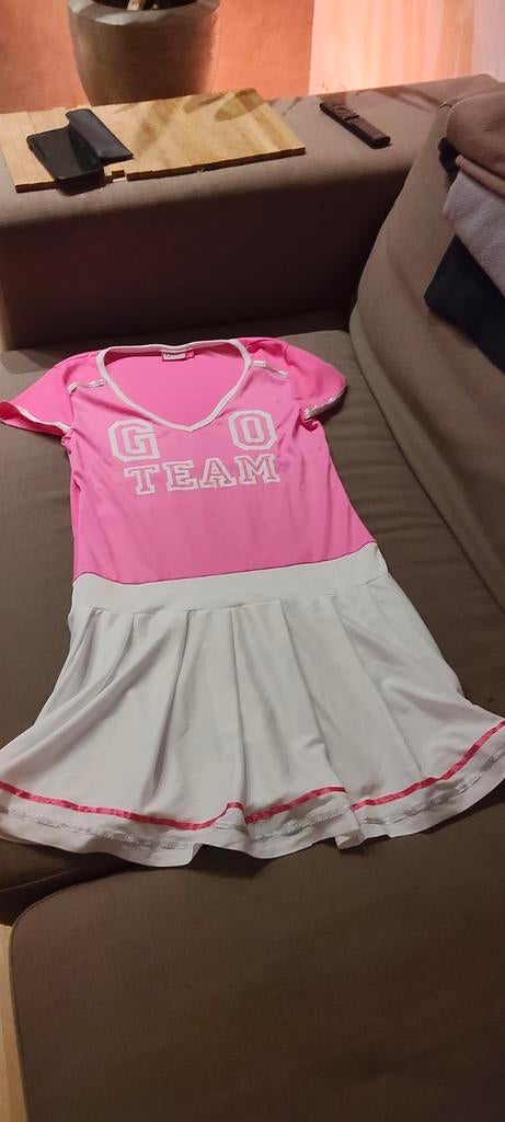 Cheerleader pakje met neonroze beenwarmers, Kleding | Dames, Carnavalskleding en Feestkleding, Maat 38/40 (M), Carnaval, Nieuw